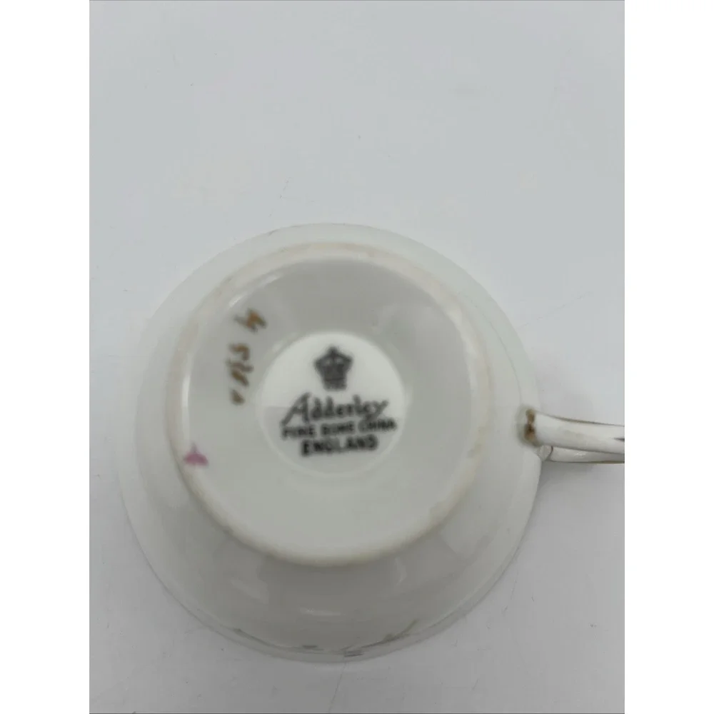 Adderley VTG Fine Bone China Teacup with‎ Rose & Gold Accents